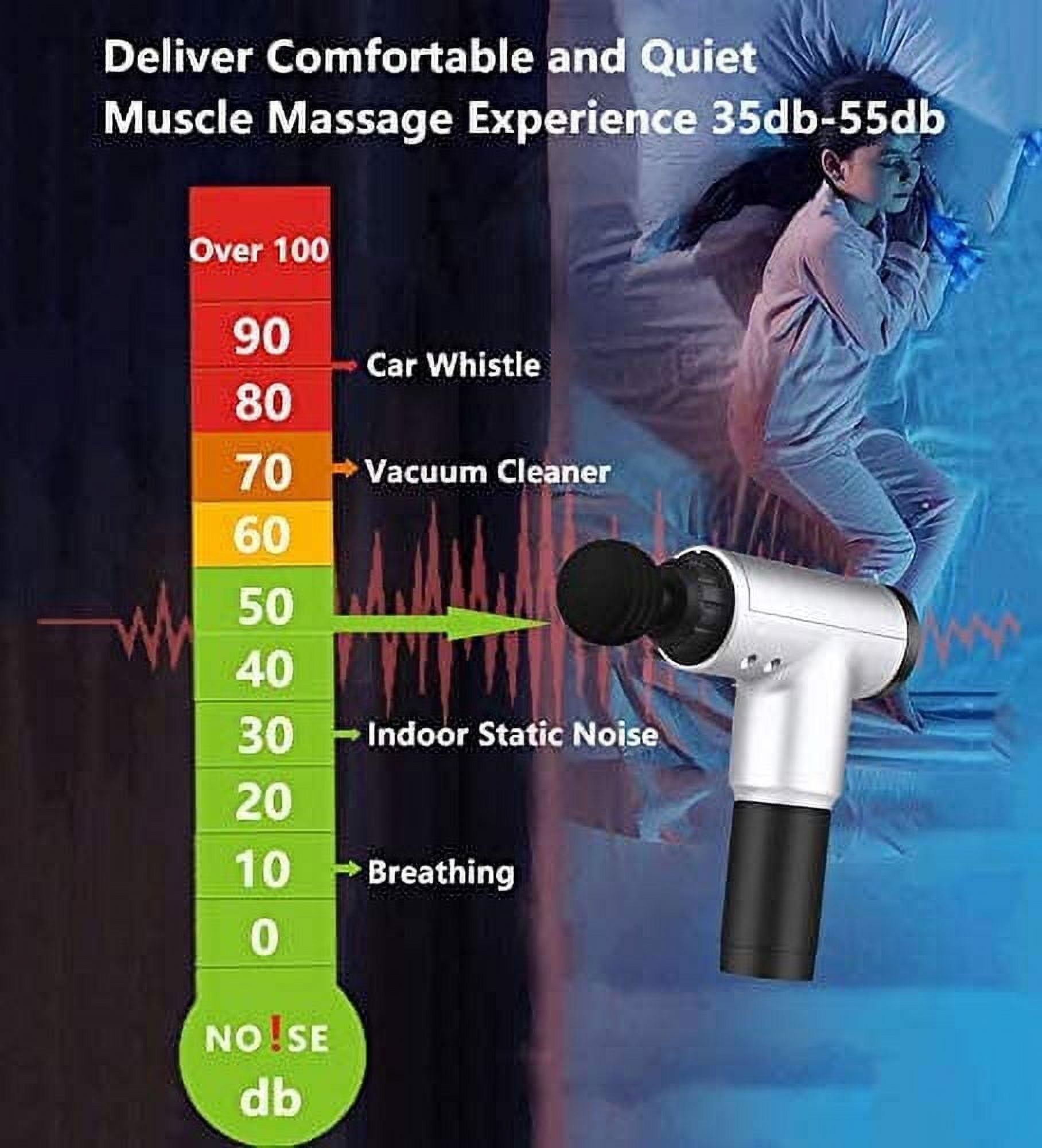 6 Speeds Massage Gun, Cordless Handheld Deep Tissue Muscle Massager, Chargeable Percussion Device Super Quiet (Black)