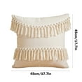 thumbnail image 3 of SLYNSHome Throw Pillow Covers,18x18Inch Woven Tufted Pillowcovers with Tassels Cushion Covers Neutral Pillow Cases Farmhouse Pillowcase for Couch Sofa Car Home Decoration (White), 3 of 6