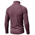 thumbnail image 5 of TOUMENY Men Half Zip Sweater Long Sleeve Slim Casual Knit Pullover Stand Collar Solid Raglan Fall Winter Workout Tops Wine XXXL, 5 of 6