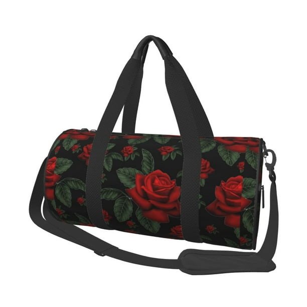 Easygdp Roses Bolsa de Viaje, Bolsa de Mano, Bolsa de Gimnasio, Bolsa de Equipaje para Viaje