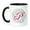 Black/White, variant on 3drose, Christmas Wreath Red Monogram P, 11oz Two-tone Blue Mug