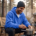thumbnail image 6 of Mens Oversized Hoodies Fall Sweatshirt Winter Fleece Hooded Collar Drawstring Pullover With Pockets Royal Blue S, 6 of 8