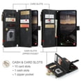 thumbnail image 2 of CaseMe Case for Samsung Galaxy S26+ 5G Wallet Case for Women Men, Fashion Durable PU Leather Magnetic Flip Lanyard Strap Wristlet 10-Card Holder Zipper Wallet Phone Case,Black,For Galaxy S26+ (5G), 2 of 8