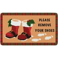 thumbnail image 5 of Please Remove Your Shoes Mat Plaid Rugs Merry Christmas Doormat Winter Door Mat Outdoor & Indoor Rug for Christmas Decorations 30" X 17", 5 of 6