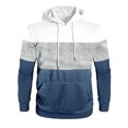 thumbnail image 4 of sususu Mens Plain Hoodies Pullover Casual Hooded Sweatshirt Long Sleeve Pullover With Color Design For Athletic Streetwear Comfortable Lightweight Hoodie,White,XXL, 4 of 7