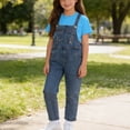 thumbnail image 2 of Bovxnpu Toddler Kids Boys Girls Unisex Solid T Shirt Denim Overalls Socks Short Sleeve Outfit Set, 2 of 8
