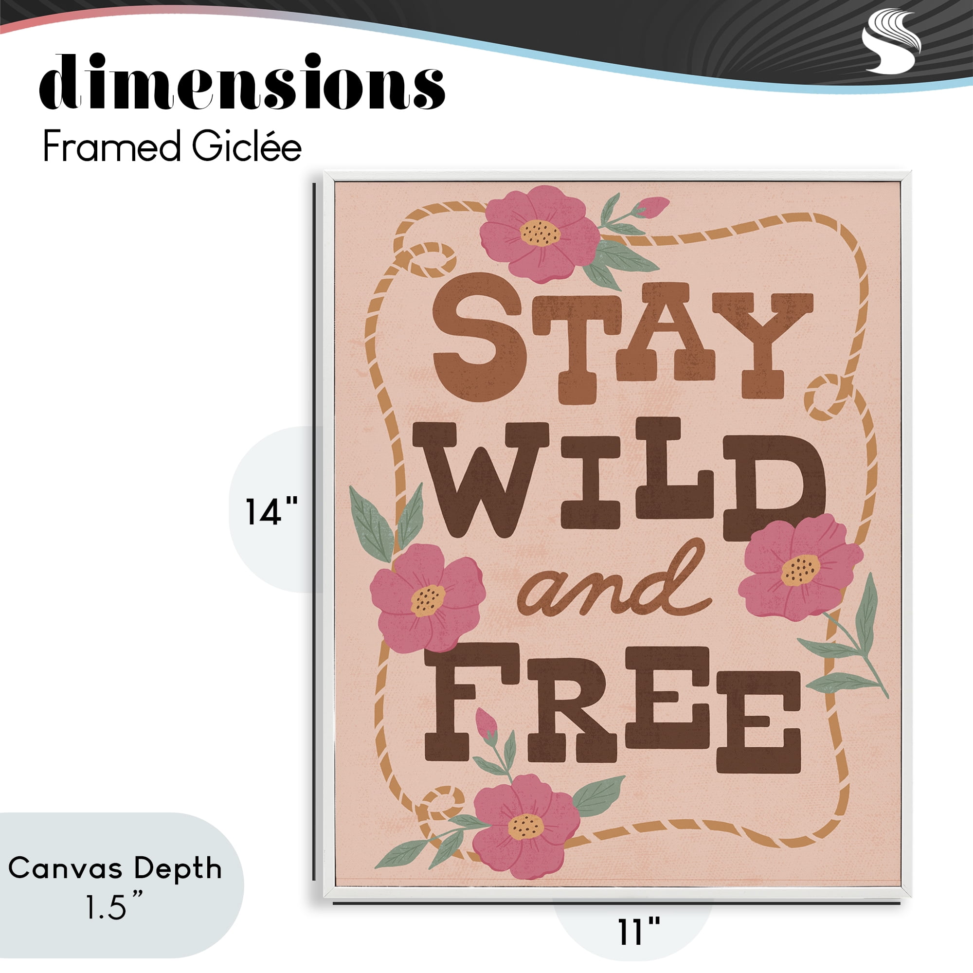 Stupell Industries Wild & Free Boho Girl White Framed Giclee Art, design by Nina Seven