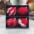 thumbnail image 4 of Adornos de bolas de Navidad Strade Fareast Limited 4 piezas Rojo 10 cm, 4 of 6