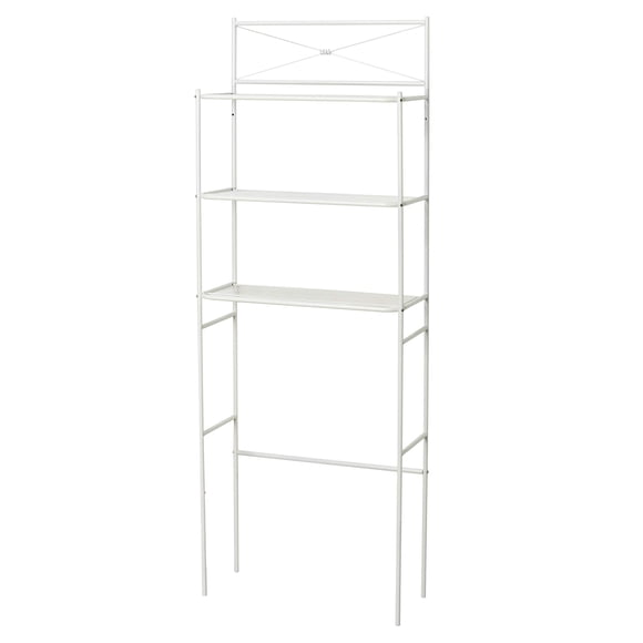 Zenna Home Over the Toilet Storage Shelf Space Saver, Behind Toilet Bathroom Organizer and Storage, Metal Bathroom Organizer with 3 Shelves, White