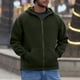thumbnail image 1 of Dolkfu sudaderas de forro polar para hombres, sudadera con cremallera completa y capucha, chaqueta de invierno de manga raglán para hombres XXL, 1 of 9