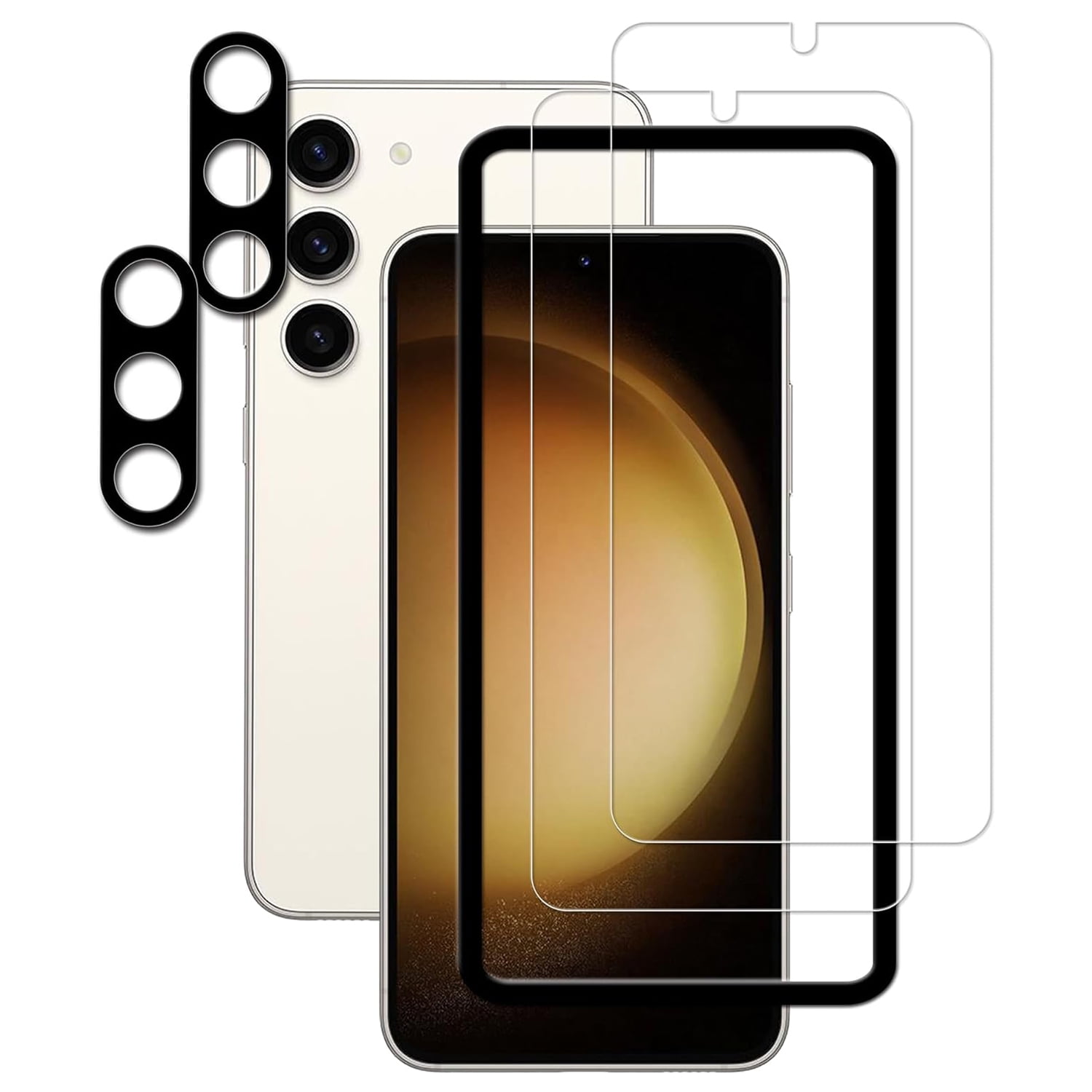SaniMore for Samsung Galaxy S23 Tempered Glass Screen Protector, Military Grade Shatterproof Durable Bubble Free, HD Clear Sensitive Touch Compatible Fingerprint Unlock, Clear