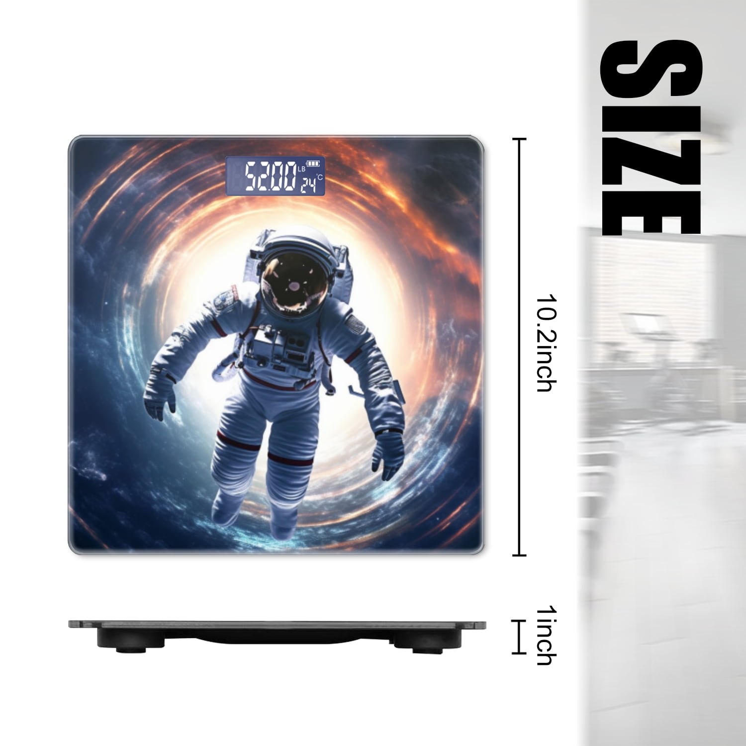 High Precision Body Weight Scale Smart Bathroom Scales with Large LCD Display(400lbs),Decorative for Bedroom-Astronaut In Space Suit Floating Through Wormhole
