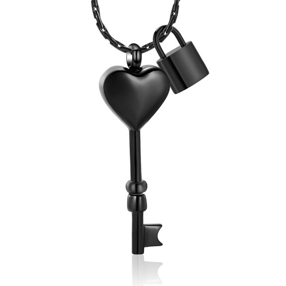 Love Heart Key & Lock Urn Necklace for Ashes Heart Shape Urn Pendant Cremation Ashes Keepsake Memorial Jewelry