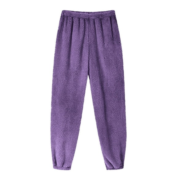 BLVB Women's Warm Plush Pajama Pants Soft Fluffy Sleep Pants Comfy Fuzzy Lounge Pants Fleece Pj Bottoms Sleepwear