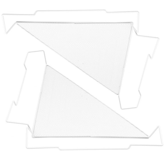 HIAKDOFT 2Pcs Metal Corner Shelf for Storage and Hanging in White Color 14x14in