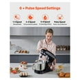 thumbnail image 3 of Stand Mixer, 6 QT Dough Mixer, 660W 6 + P Speeds Tilt-head Food Mixer with Stainless Steel Bowl, Dough Hook, Wire Whip, Flat Beater, Scraper, Household Stand Mixer for Baking & Mixing, Black, 3 of 5