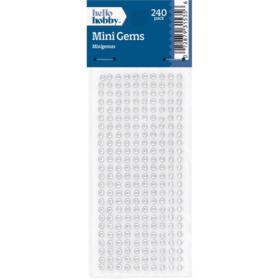 Hello Hobby Accessories Adhesive Gems Silver, 240 piece