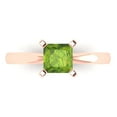 thumbnail image 2 of 1.0ct princess cut green natural peridot 14k rose gold Bridal Wedding Engagement Promise Anniversary Ring for Women size 10.75, 2 of 7