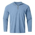 thumbnail image 4 of Krdevn Mens Shirts - Men's Long Sleeve Striped Shirt with Zippered Collar for Casual Everyday Wear,Mens Fall Shirts,Color:Blue,Size:S, 4 of 4