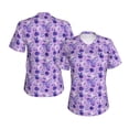 thumbnail image 3 of Yiaed Violet Print Women's T Shirt V-Neck Short Sleeve Shirt Casual Breathable Tee Summer Tops-XX-Large, 3 of 5