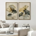 thumbnail image 2 of IDEA4WALL Framed Canvas Print Wall Art Set Abstract Ginkgo Leaf Illustration Minimalist Neutral Botanical Pattern Modern Art Elegant Vintage Wall Decor Minimal for Home Decor - Natural 24"x36"x2, 2 of 5