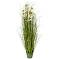 thumbnail image 3 of Vickerman 48" Artificial Potted Green Grass and Daisies., 3 of 5