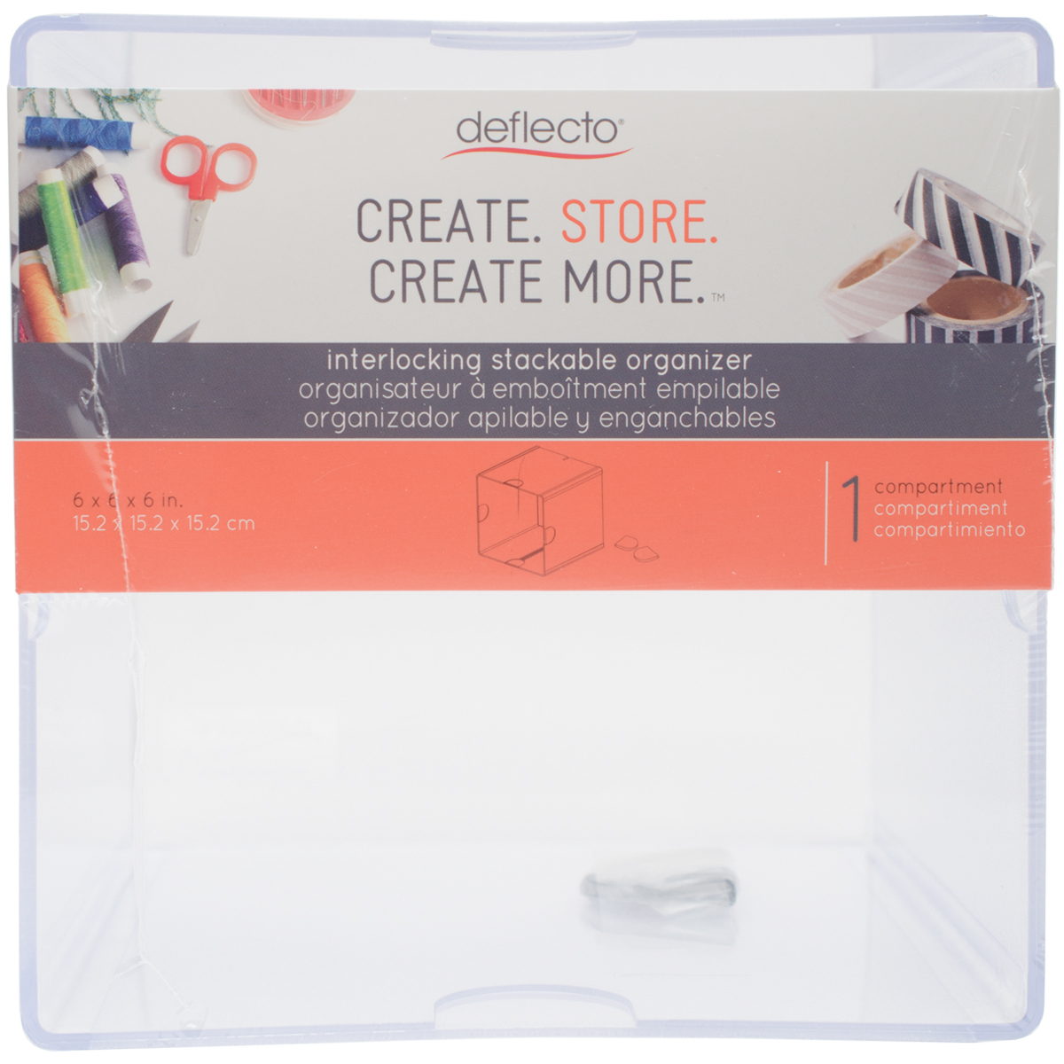 Stackable Open Cube Storage Organizer6"X6"X6" Clear