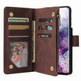 thumbnail image 5 of Galaxy S21 Plus Wallet Case, Dteck Soft Leather Zipper Wallet Case Magnetic Buckle Horizontal Flip Cover with 5 Card Slots/Photo Pocks for Samsung Galaxy S21 Plus, Coffee, 5 of 6