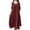 Wine, variant on Summer Dress Saving! Women Dress Casual Short Sleeves Round-Neck Solid Long Dress Helf Sleeve Buttons Dress Wine XL