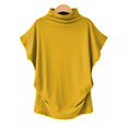 thumbnail image 2 of HAJWOH Women's Half Turtleneck Sleeve T-Shirt Solid Color Mock Neck Dolman Short Sleeve Top Casual Fashion Loose Shirt, 2 of 6