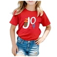 thumbnail image 1 of Chemise Habillée Garçon Unisexe Mode Été Imprimé Tee Drôle Manches Courtes Col Rond T-Shirt Haut Enfant Garcon Rouge 8 Ans-9 Ans, 1 of 4
