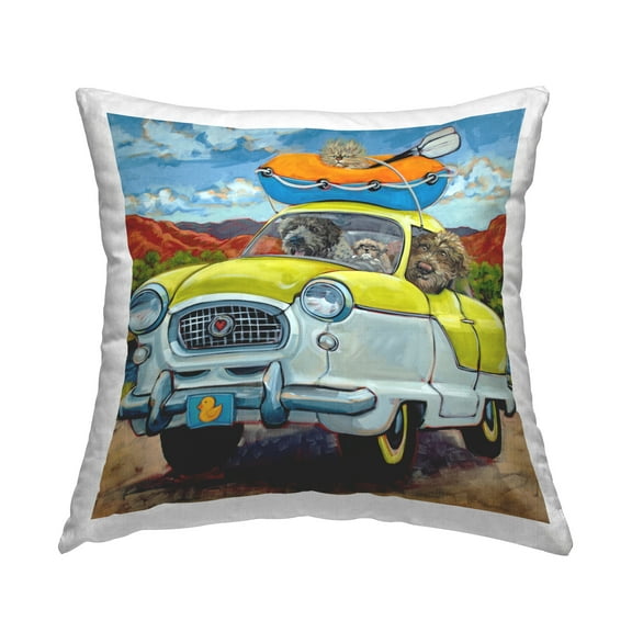 Stupell Industries Road Trip Dogs Decorative Printed Throw Pillow Design by CR Townsend
