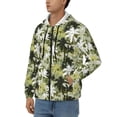 thumbnail image 3 of Uemuo Hawaii Palms for Men's Fashion Full-zip Hoodies & Sweatshirts with Kangaroo Pocket, Zip-up Hooded Sweatshirt, Moisture Wicking & Breathable-Small, 3 of 5