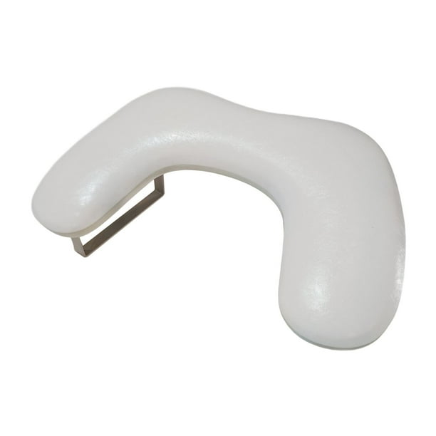 Cojín de manicura portátil para reposapiés de uñas para principiantes en salones de manicura. Blanco con pata blanca