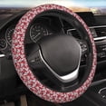 thumbnail image 3 of Lsque Red Hawthorn Ultra Soft Car Steering Wheel Cover for Women, Standard 15 inch Size for Truck Van SUV Auto, 3 of 8