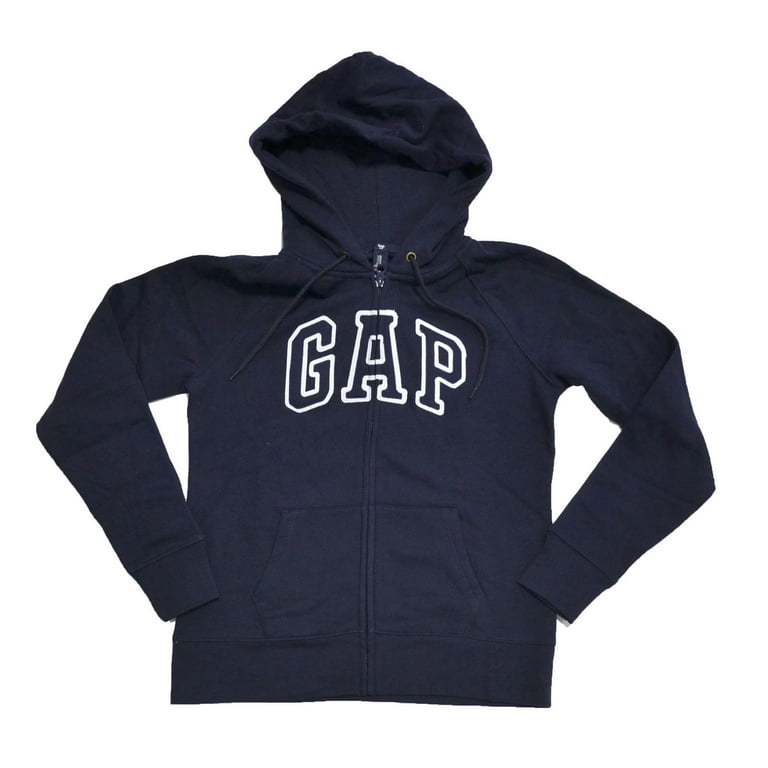 GAP Womens Fleece Arch Logo Full Hoodie (M, Navy Blue) Walmart.com