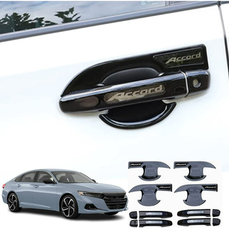 Xinrsheag ABS Material Door Handle CoverDoor Handle Bowl Cover Trims Exterior Decoration with Smart Auto Lock Holes(Black) 12pcs/set for Honda 10th