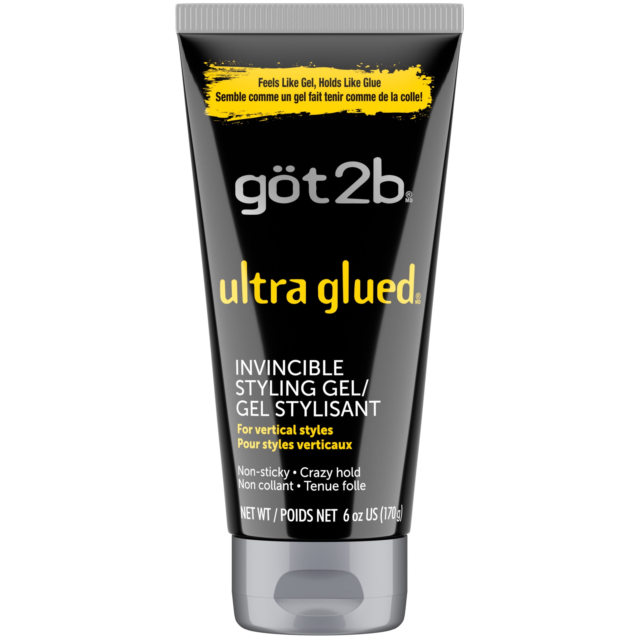 (4 pack) got2b Ultra Glued Invincible Styling Hair Gel, Extra Strong Hold for Men & Women, 6 oz