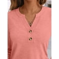 thumbnail image 5 of FUNING Women's Long Sleeve Shirts 2025 Fall Henley Dressy Casual Tops Trendy Blouses Cute T-Shirts Outfits Clothes, 5 of 6