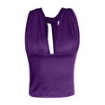 thumbnail image 5 of Adjustable Strap Knotted Backless Tank Top Casual Slim Fit Sleeveless Shirt for Women Daily WearPurpleOne Size, 5 of 5