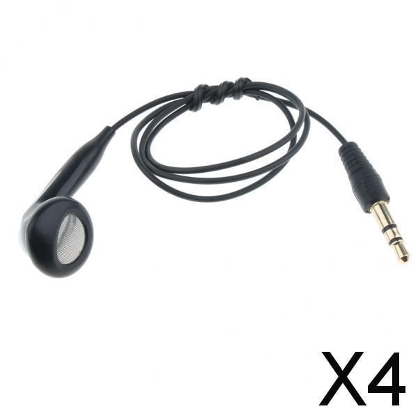 Auriculares Con Cable De Un Solo Lado De 4x3,5 Mm, Auriculares Deportivos Para Música, 45 Cm, Color Negro