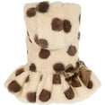 thumbnail image 2 of Fitwarm Fluffy Faux Fur Polka Dot Dog Dresses with Bowknot Doggie Dot Dress Button Girl Dog Coats Pet Jackets Cat Winter Clothes Hoodie Sweatshirt Brown Medium, 2 of 7