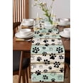 thumbnail image 4 of Sage Green Beige Farmhouse Table Runner 90 Inches, Black Dog Paw Vintage Wooden Bed Runner Dresser Scarves Tabletop for Indoor Outdoor Parties/Ceremony/Banquet, 13" x 90", 4 of 8