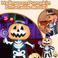 thumbnail image 4 of 6FT Tall Skeleton Small Ghost Inflatable Pumpkin Skull Halloween Decor, LED Lights, High Performance Waterproof Fan, 4 of 7