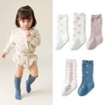 thumbnail image 4 of Cotton Ruffled Mid-tube Socks Baby Girls Boys Knee High Socks Cute Infant Striped Long Stockings, 4 of 8