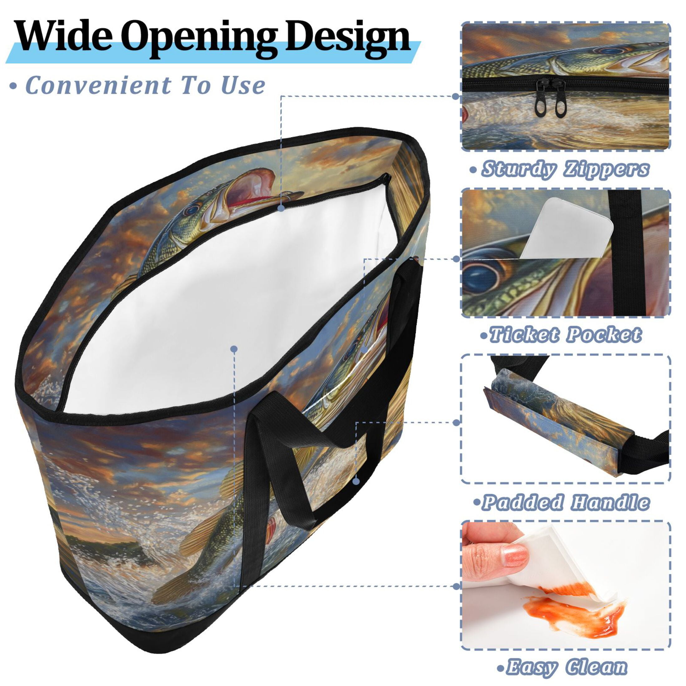 Large Hand-held Ice Pack Picnic Bag Insulation and Refrigeration Suitable for Shopping Picnics and Camping Golden Fish