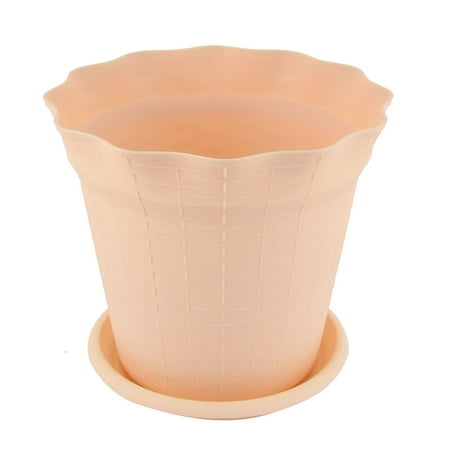 Unique Bargains Beige 18.7cm Diameter Plastic Flower Pot Plant Planter Home Office Garden (Best Flower Pot Ideas)