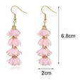 thumbnail image 6 of Grandest Birch 1 Pair Piercing Multilayer Drop Earrings Alloy Fabric Flower Tassel Hook Earrings Jewelry Gift Fabric,Alloy Black, 6 of 8