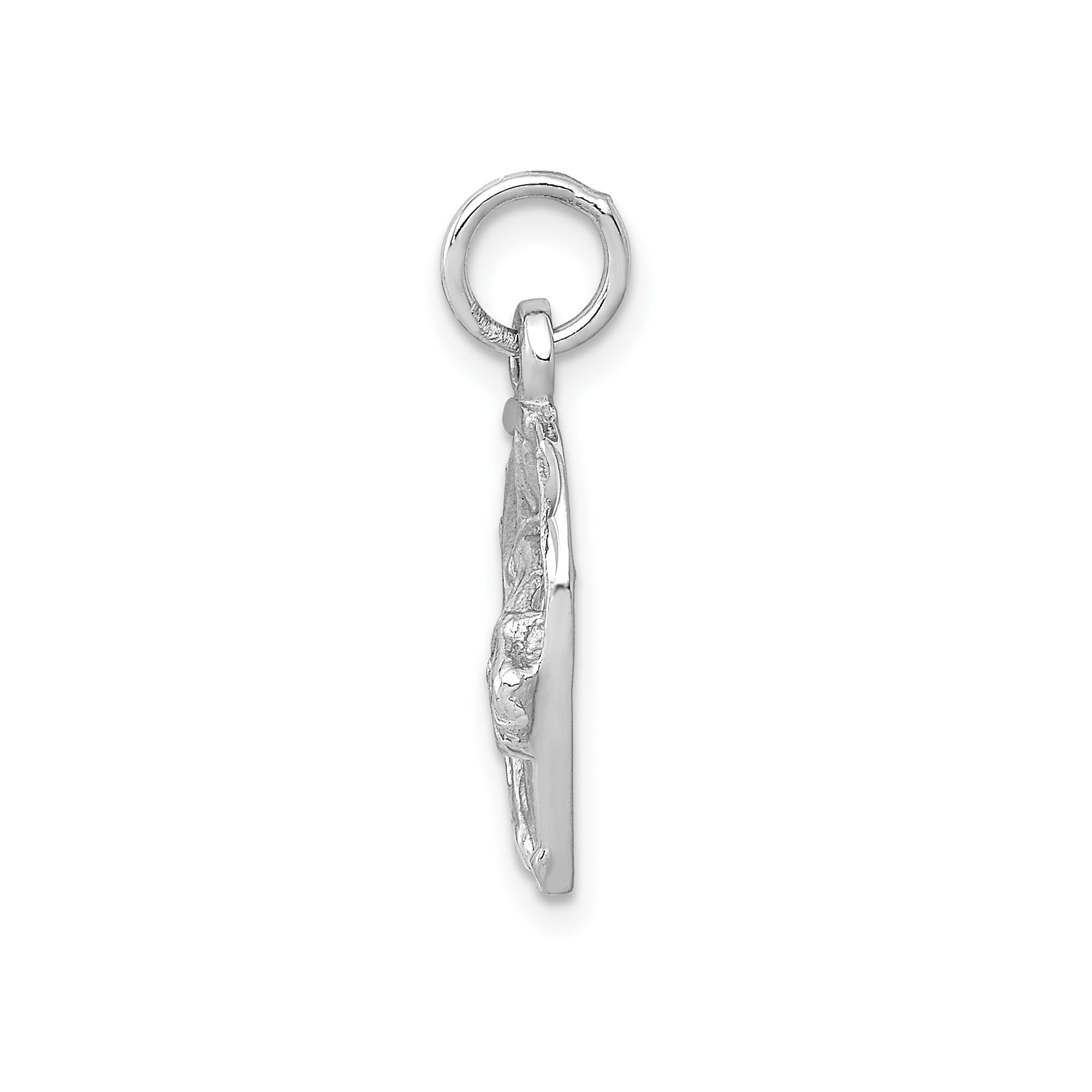 14k White Gold Horse Head Horseshoe Pendant Charm, Equestrian Western, Unisex, Jewelry Stores Network