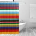 thumbnail image 2 of FREEAMG Shower Curtain for Bathroom Waterproof Fabric, Mexican Serape Colorful Stripes Shower Curtains Bathtub Curtain with 12 Hooks, 60"x 72" for Bath Hotel Room, 2 of 6